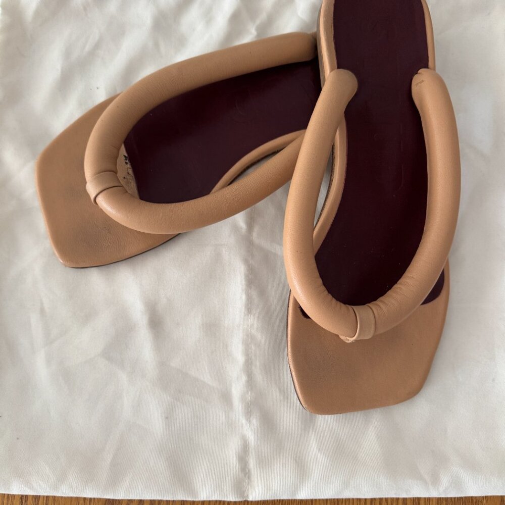 STAUD Rio Leather Thong Sandals